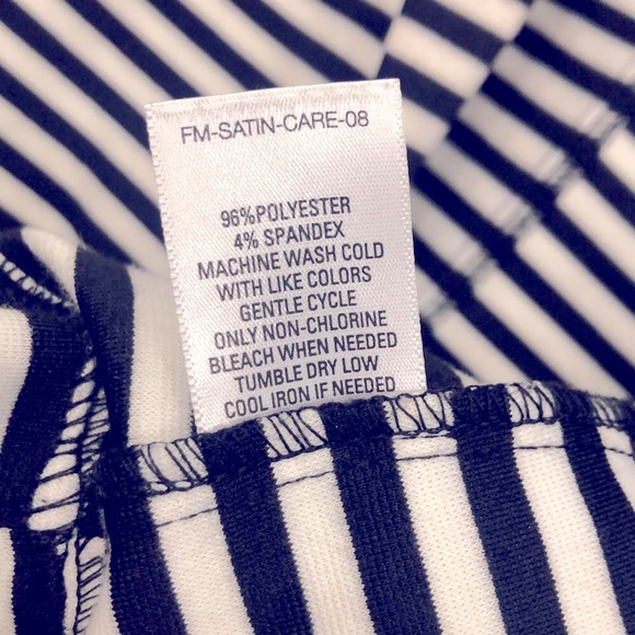 [gnw] Women's Blazer Scrunched 3/4 Sleeves Black & White Striped Size Medium - Picture 10 of 11